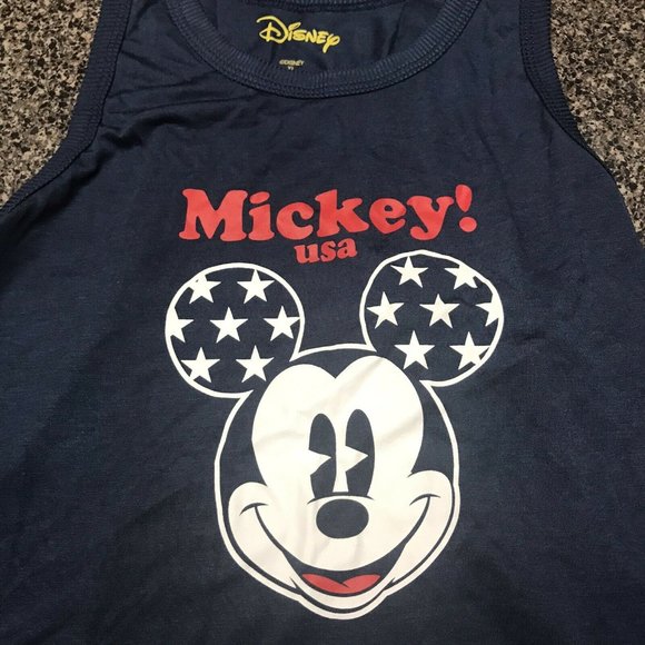 Disney Mickey USA Tank Top Shirt Girls Kids Sz XL - Picture 2 of 3